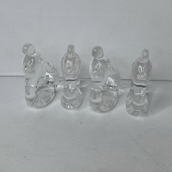 Set Of 4 Vintage Regan Clear Acrylic Plastic Lucite Partridge Quail Napkin Rings - Picture 3 of 6